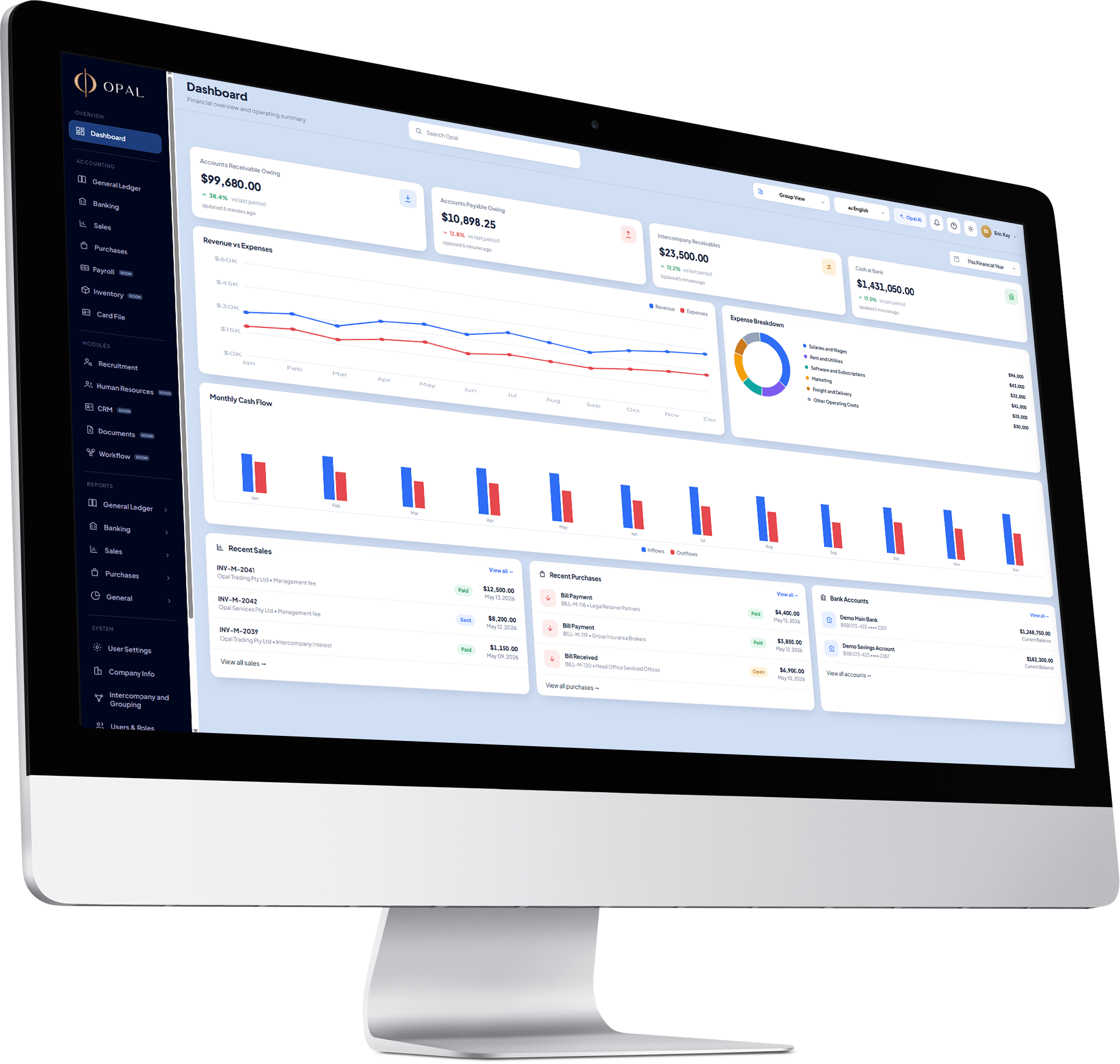 OPAL accounting dashboard